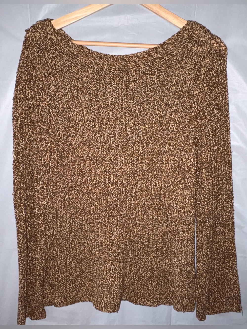 Lauren Ralph Lauren Sweater Medium Brown Cotton Knit Sweater Pullover Preppy